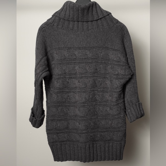 Pure Alfred Sung Grey Cable Knit 3/4 Sleeved Sweater Size XL - Picture 4 of 6